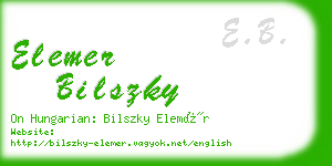 elemer bilszky business card